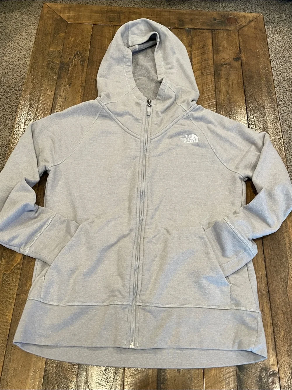 The North Face Light Gray Full‑Zip Women's Hoodie D35